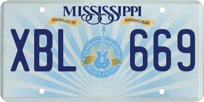 MS license plate XBL669