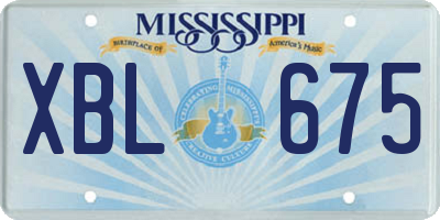 MS license plate XBL675