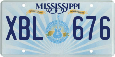 MS license plate XBL676
