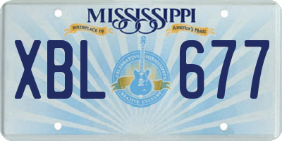 MS license plate XBL677