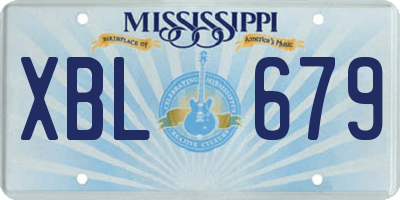 MS license plate XBL679