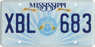 MS license plate XBL683