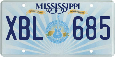 MS license plate XBL685