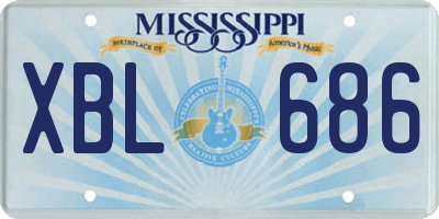 MS license plate XBL686