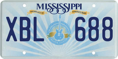 MS license plate XBL688