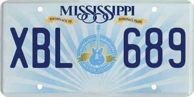 MS license plate XBL689
