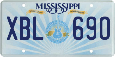 MS license plate XBL690