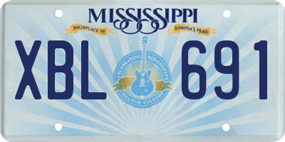 MS license plate XBL691