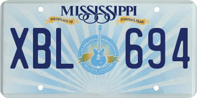MS license plate XBL694