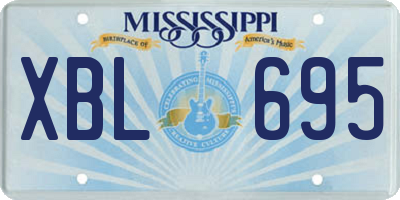 MS license plate XBL695