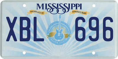 MS license plate XBL696