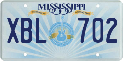 MS license plate XBL702