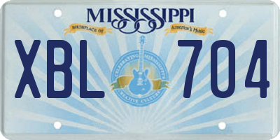 MS license plate XBL704