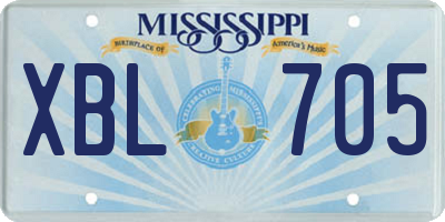MS license plate XBL705