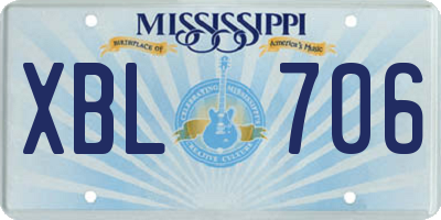 MS license plate XBL706