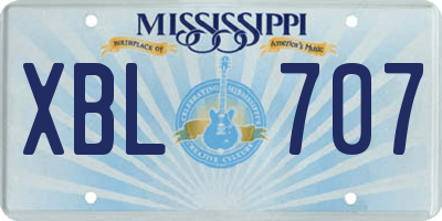 MS license plate XBL707