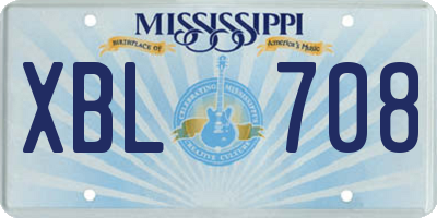 MS license plate XBL708