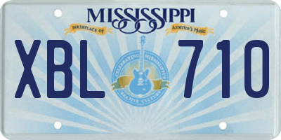 MS license plate XBL710