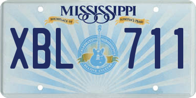 MS license plate XBL711