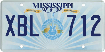 MS license plate XBL712