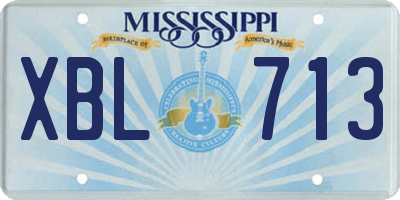 MS license plate XBL713