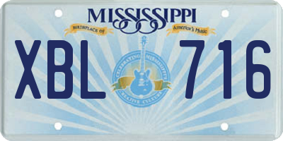 MS license plate XBL716