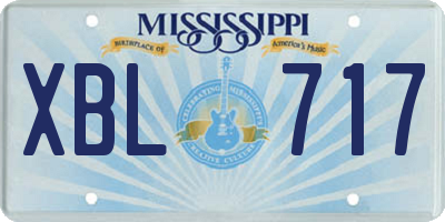 MS license plate XBL717