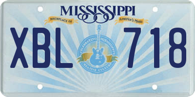 MS license plate XBL718