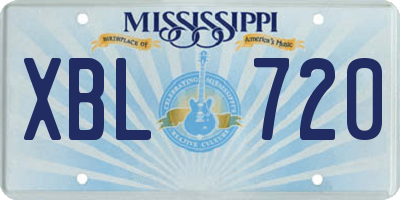 MS license plate XBL720