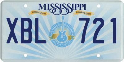 MS license plate XBL721