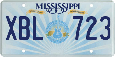 MS license plate XBL723