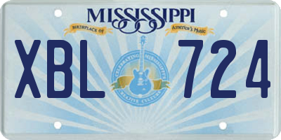 MS license plate XBL724