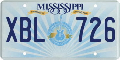 MS license plate XBL726