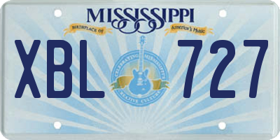 MS license plate XBL727