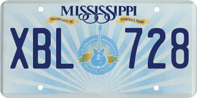 MS license plate XBL728