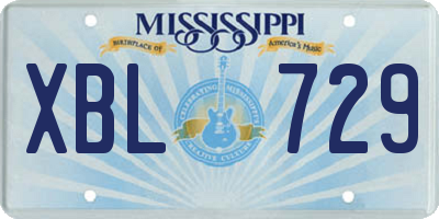 MS license plate XBL729