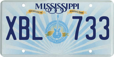 MS license plate XBL733