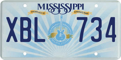 MS license plate XBL734