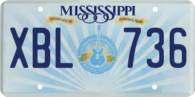 MS license plate XBL736