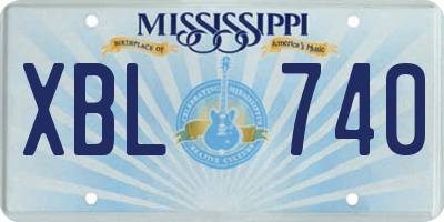 MS license plate XBL740