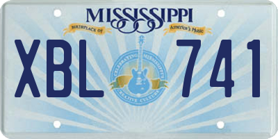 MS license plate XBL741