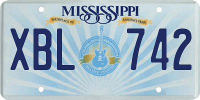 MS license plate XBL742