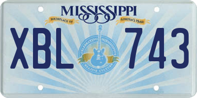 MS license plate XBL743