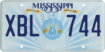 MS license plate XBL744