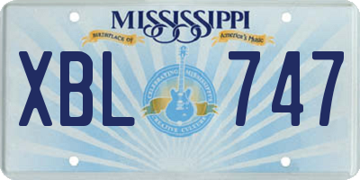 MS license plate XBL747