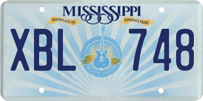MS license plate XBL748
