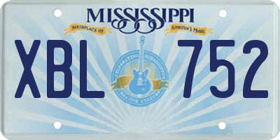 MS license plate XBL752