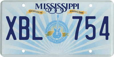 MS license plate XBL754