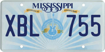 MS license plate XBL755