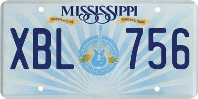 MS license plate XBL756